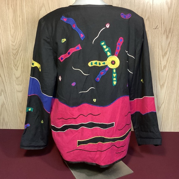 Indigo Moon embroidered patchwork womens jacket size small - Picture 4 of 8